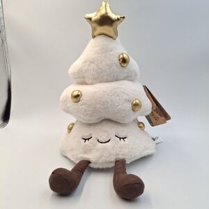 RUSS Greenhouse 12" Fuzzy Gold/Cream Christmas Tree Holiday Plush